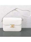 Celine Shiny Calfskin Medium Triomphe Bag White 2019