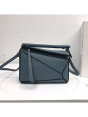 Loewe Puzzle Mini Bag in Smooth Calfskin Dusty Blue 2022 10173