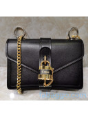 Chloe Goatskin & Calfskin Aby Shoulder Bag With Chain Black 2020