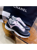 Chanel Tweed Sneakers G37122 Black/Pink 2021 111105