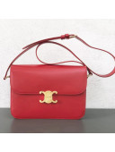 Celine Shiny Calfskin Medium Triomphe Bag Red 2019