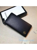 Gucci GG Marmont Leather Zip Around Wallet 428736 Black 2020