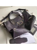 Balen...ga Clasic Gold Metallic Edge Goatskin City Bag 38cm Grey