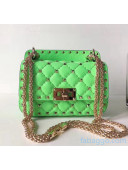 Valentino Rockstud Spike Soft Crinkle Lambskin Small Bag 0124 Green 2020