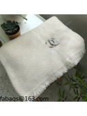 Chanel One-Stone Cashmere Scarf 65x190cm White 2021 110278