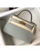 Hermes Mini Kelly II Handbag in Original Epsom Leather Pale Blue (Gold Hardware)