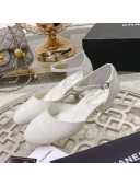 Chanel Patent Calfskin Open Shoe/Pumps G38571 White 2021