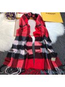 Burberry Cashmere Check Scarf Red 2020