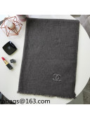 Chanel One-Stone Cashmere Scarf 65x190cm Grey 2021 110280