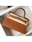 Hermes Mini Kelly II Handbag in Original Epsom Leather Brown (Gold Hardware)