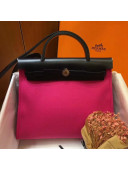 Hermes Herbag 31cm PM Double-Canvas Shoulder Bag Fushia/Midnight Blue