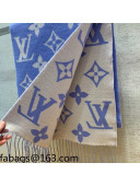 Louis Vuitton Wool Scarf 34x180cm Blue 2021