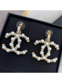 Chanel Pearl Crystal Hoop Errings 2021