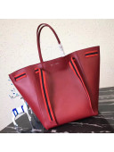 Celine Large Cabas Phantom in Calfskin with Wool Belt Red 2018