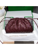 Bottega Veneta The Mini Pouch Crossbody Bag in Woven Lambskin Burgundy 2020 01