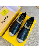 Fendi Giant FF Leather Espadrilles Black 2020