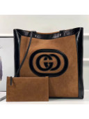 Gucci Ophidia Suede Large Tote 519335 Chestnut/Black 2018