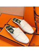 Hermes Catena Mule in Smooth Calfskin White 60 2022（Handmade）