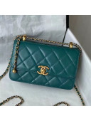 Chanel Quilted Calfskin Mini Flap Bag with Adjustable Strap AS2615 Green 2021 TOP