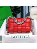 Bottega Veneta The Chain Cassette Cross-body Bag Red/Silver 2020