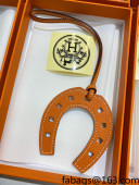 Hermes Paddock Calfskin Horseshoe Bag Charm Orange 2021 02