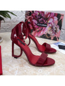 Dolce&Gabbana Patent Leather Sandals with DG Heel 10.5cm Burgundy 2021