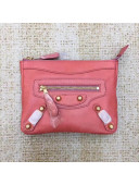 Balen...ga Calfskin Clasic City Small Coin Purse Pink