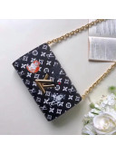 Louis Vuitton Catogram Cats Twist Chain Wallet M63888 Black 2019