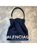 Balenciaga Wheel XS Drawstring Bucket in Blue Logo Nylon 2020