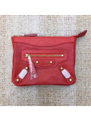 Balen...ga Calfskin Clasic City Small Coin Purse Red