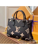 Louis Vuitton OnTheGo PM Tote Bag in Giant Monogram Leather M45659 Black/Beige 2021