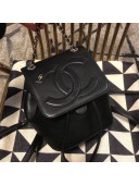 Chanel Lambskin Drawstring CC Flap Backpack Black 2019