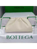 Bottega Veneta The Mini Pouch Soft Clutch Bag in White Calfskin 2020 585852