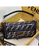 Fendi Baguette Transparent FF Medium 26cm Flap Bag Black 2019