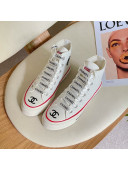 Chanel x Converse Canvas Pearl Allover High-top Sneakers White/Red 2021