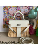 Hermes Kelly Picnic Mini Bag 20cm in Swift Leather and Wove White 2021