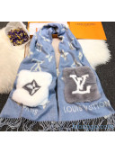 Louis Vuitton Monogram Cashmere Long Scarf With Pocket Blue 2020