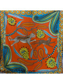 Hermes Jade Dance Cashmere Silk Scarf 140x140cm Orange 2021 