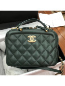 Chanel Calfskin CC Vanity Case Small Bag A57905 Green 2018