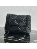 Prada Quilted Lambskin Flap Shoulder Bag 1BD233 Black 2019