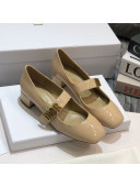 Dior Baby-D Ballet Pump in Patent Calfskin 3cm Nude 2020