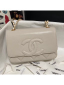 Chanel Wave Lambskin Flap Bag White 2021