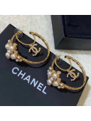 Chanel Pearl Hoop Earrings AB3160 2019