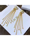 Dior Pearl Tassel Long Earrings Gold 2019