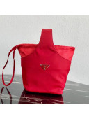 Prada Nylon Drawing Bucket Bag Red 2019