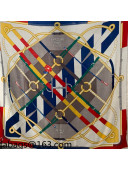 Hermes Symmetry Cashmere Silk Scarf 140x140cm Beige 2021 