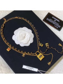 Chanel Lock Y Necklace AB3014 2019