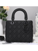 Dior Lady Dior Flap Bag in Ultra-Matte Cannage Calfskin Black 2019