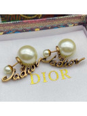 Dior J'Adior Pearl Short Earrings Aged Gold/White 2021