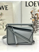 Loewe Puzzle Mini Bag in Smooth Calfskin Pearly Shiny Grey 2022 10173